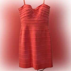 BCBGMAXAZRIA Coral Bodycon Bandage Dress Size 8